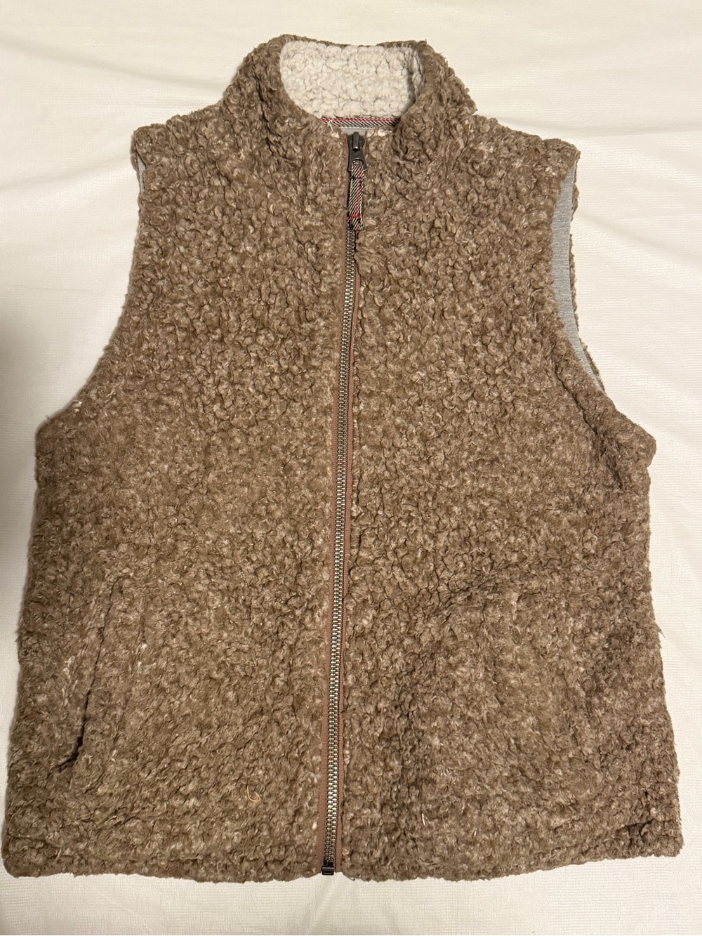 dylan Brown Sherpa Zip Western Style Vest, Heavy Duty Zipper Detail, NWOT